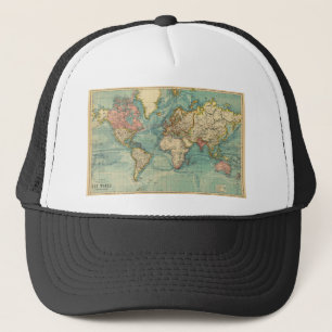 Vintage Weltkarte Truckerkappe