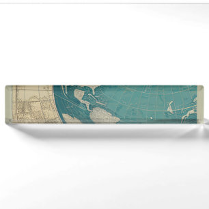 Vintage Weltkarte von CallisC Namensplakette