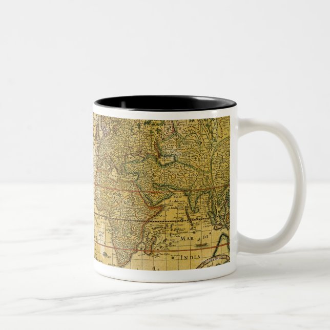 Vintage Weltkarte Zweifarbige Tasse (Rechts)