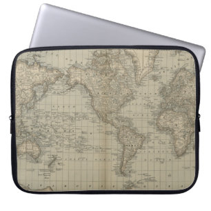 Vintage Weltkarten-Laptop-Hülse Laptopschutzhülle