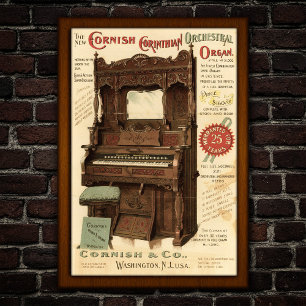 Vintage Werbe-Orgel für Orchester Poster