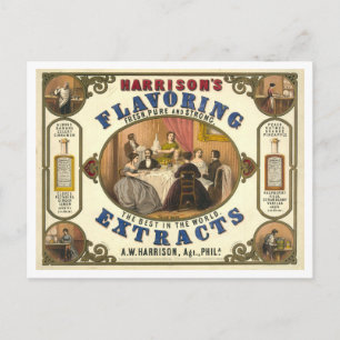 Vintage Werbekostentextrakt Harrison Postkarte