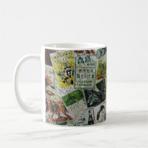 Vintage Werbemauer in Hongkong. Kaffeetasse