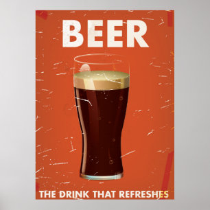 Vintage Werbeplakat für Bier. Poster