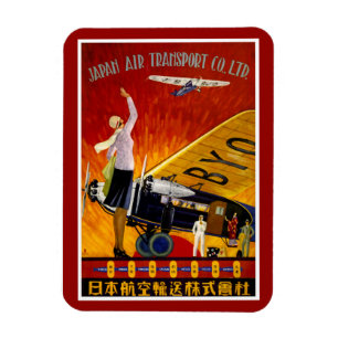 Vintage-Werbeplakat Japanische Fluggesellschaft Magnet