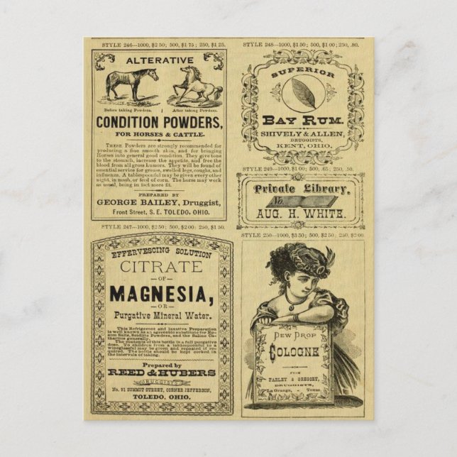 Vintage Werbezeitenwerbung Postkarte (Vorderseite)