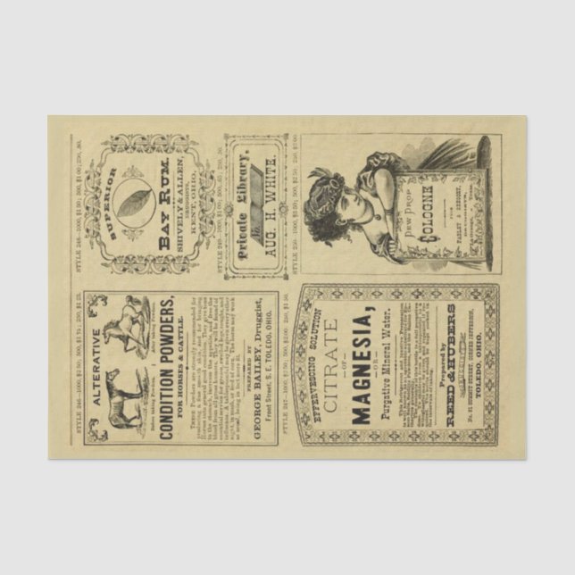 Vintage Werbezeitenwerbung Seidenpapier (Vorderseite)