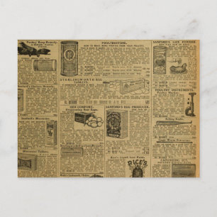 Vintage Werbezeitungen Hühner Bauer Postkarte