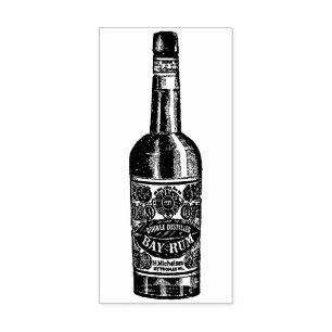 Vintage Werbung - Bay Rum-Flasche Gummistempel