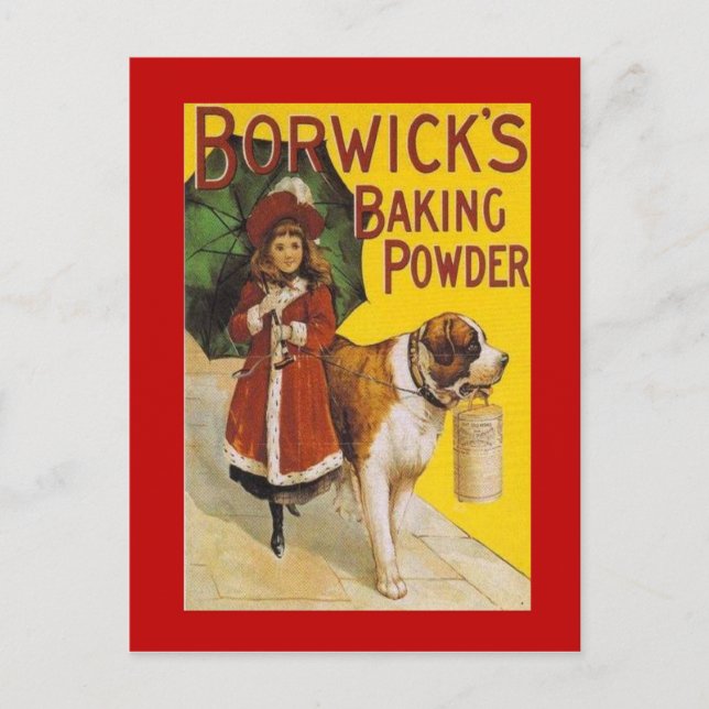 Vintage Werbung, Borwicks Backpulver Postkarte (Vorderseite)