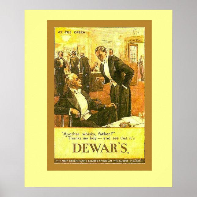 Vintage Werbung, Dewar's Scotch Whisky Poster (Vorne)
