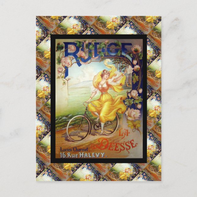 Vintage Werbung, französische Fahrräder Postkarte (Vorderseite)