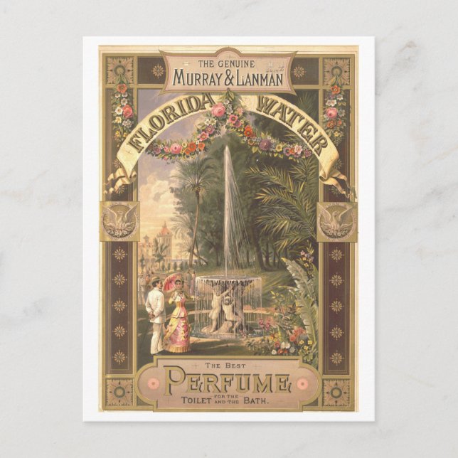Vintage Werbung für Florida Water Parfüm Postkarte (Vorderseite)