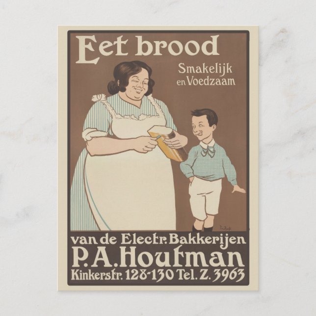 Vintage Werbung für holländisches Brot Postkarte (Vorderseite)