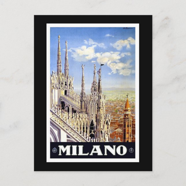 Vintage Werbung für Milano Postkarte (Vorderseite)