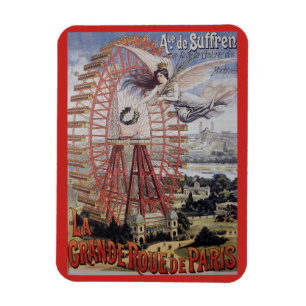 Vintage Werbung für Pariser Riesenrad Magnet