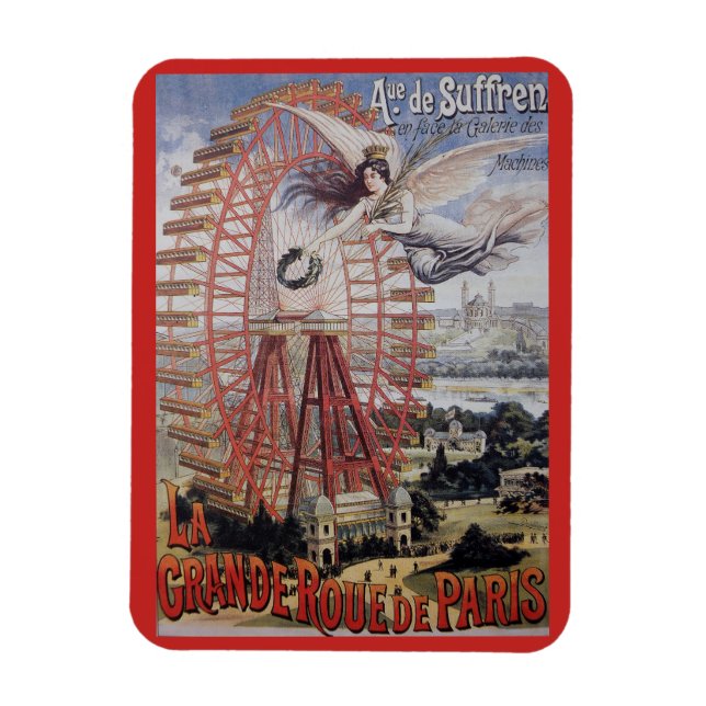 Vintage Werbung für Pariser Riesenrad Magnet (Vertikal)