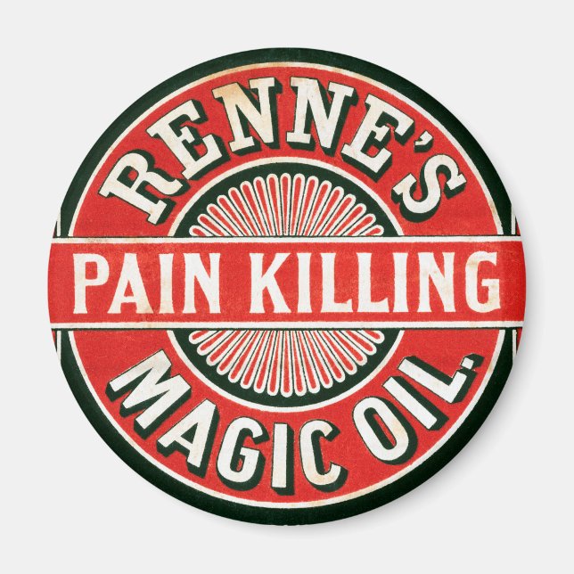 Vintage-Werbung für Rennes Schmerz tötet magisches Magnet (Vorne)