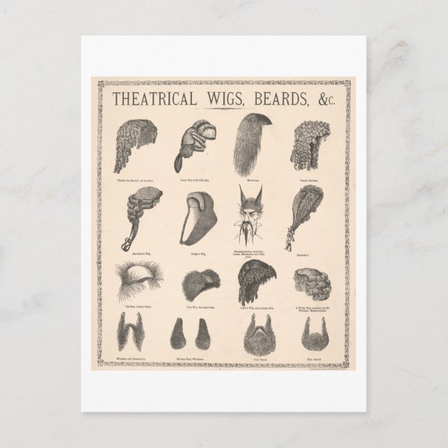 Vintage Werbung für Theaterstücke + Bärte Postkarte (Vorderseite)
