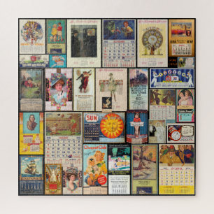 VINTAGE WERBUNG KALENDER COLLAGE, VERPACKT!