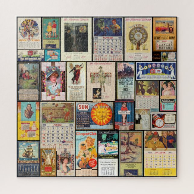 VINTAGE WERBUNG KALENDER COLLAGE, VERPACKT! (Vertikal)
