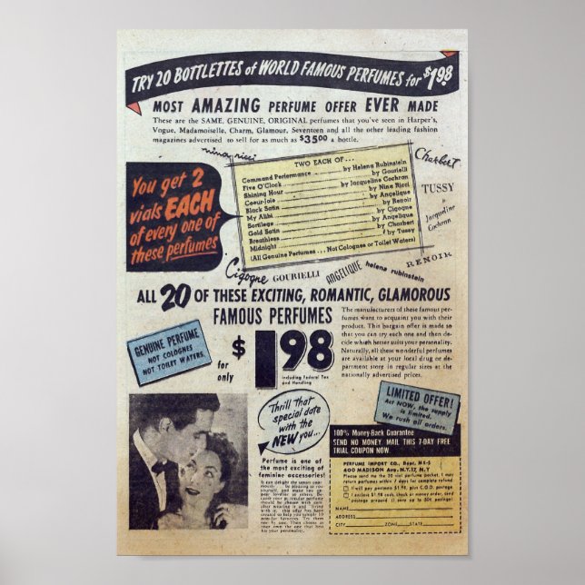 Vintage Werbung Poster (Vorne)