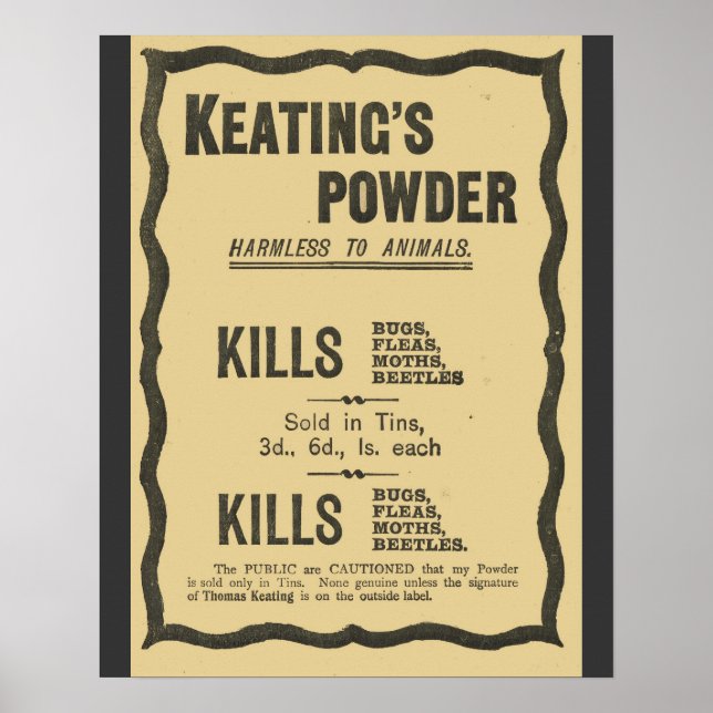 Vintage Werbung, Pulverbeschichtung Poster (Vorne)