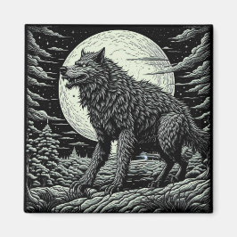 Vintage Werewolf Kunst und Kultur Magnet