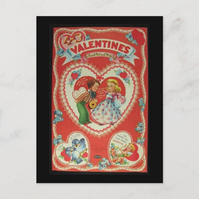 Vintage Werte Feiertagspostkarte (Vorderseite)