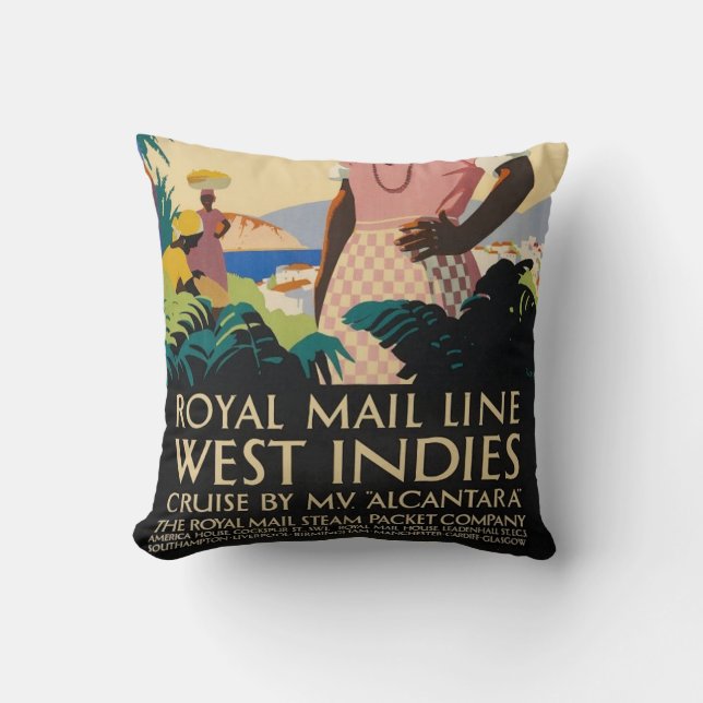 Vintage West Indies Kissen (Vorderseite)