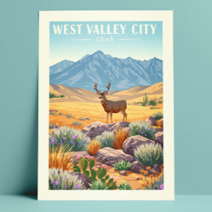 Vintage West Valley City Utah Postkarte