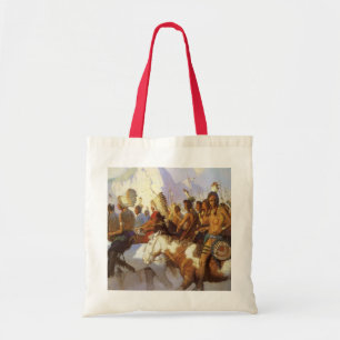 Vintage Western Art, Indianische Kriegspartei von Tragetasche