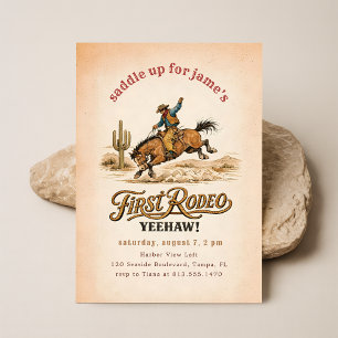 Vintage Western Cowboy Erstes Rodeo 1. Geburtstag Einladung