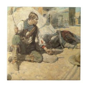 Vintage Western Cowboys, Hopalong von NC Wyeth Fliese