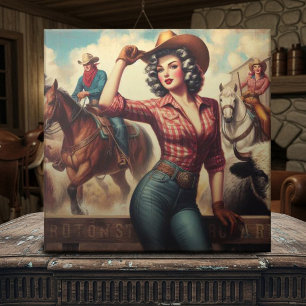 Vintage Western-Cowgirl Fliese