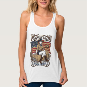 Vintage Western Cowgirl Patriotisches Shirt Design