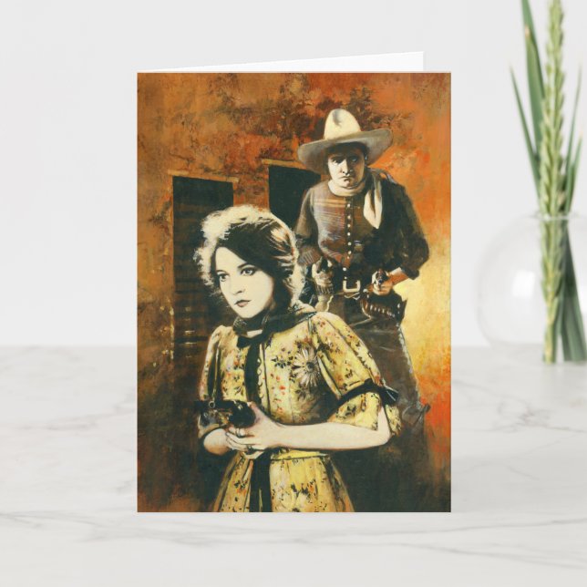 Vintage Western-Film-Gruß-Karte Karte (Vorderseite)