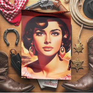 Vintage Western Pin-up Seidenpapier