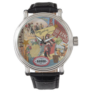 Vintage Westerncowgirl-Collagenuhr Armbanduhr