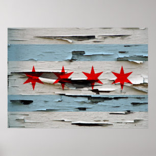 Vintage Wetterflagge in Chicago Poster