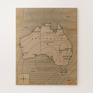 Vintage Wetterkarte Australiens