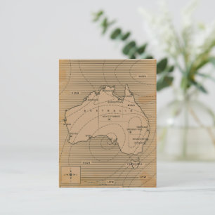 Vintage Wetterkarte Australiens Postkarte