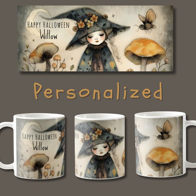 Vintage Whimsical Halloween, Personalisiert Kaffeetasse (Von Creator hochgeladen)