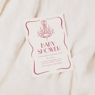 Vintage Whimsical Pink Baby Dusche laden ein Einladung