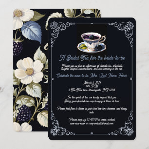 Vintage Whimsy Blackberry Botanische Brautparty Einladung