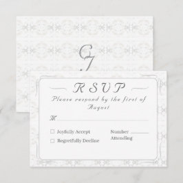 Vintage White Lace Katholic Wedding RSVP Karte