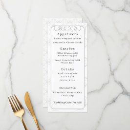Vintage White Lace Wedding Menükarte