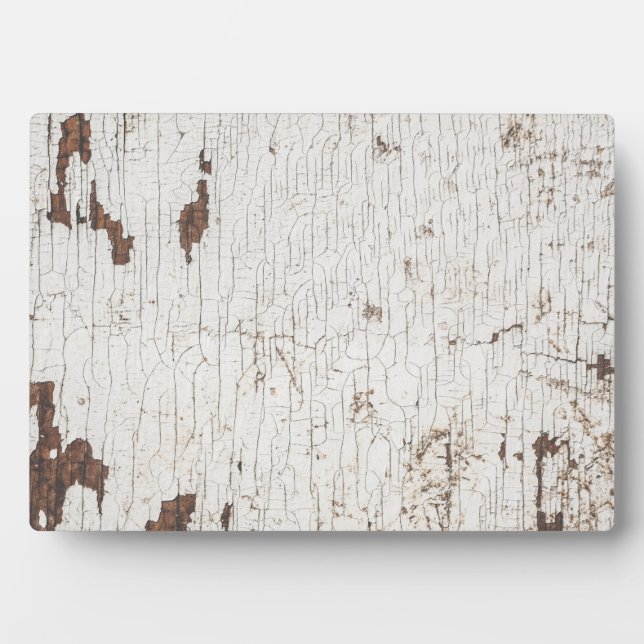 Vintage White Painted Wood Fotoplatte (Vorderseite)