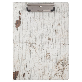 Vintage White Painted Wood Klemmbrett