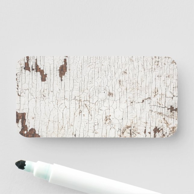 Vintage White Painted Wood Namensschild (Beispiel)